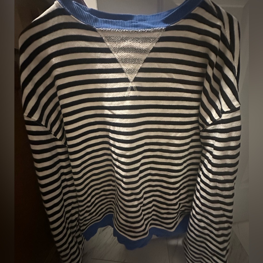 We The Free Classic Striped Oversized Crewneck